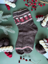 Load image into Gallery viewer, Cocoa &amp; Candy Cane Sock Set { Dye to Order }