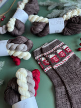 Load image into Gallery viewer, Cocoa &amp; Candy Cane Sock Set { Dye to Order }